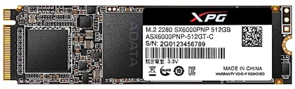 XPG Adata SX6000 Pro M.2 NVME 512GB PCIe SSD, Read/Write speeds of up to 2100/1500 MB/s